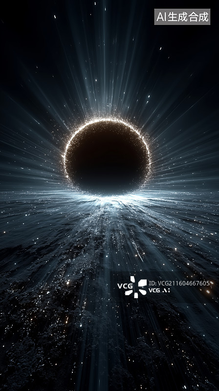 【AI数字艺术】光圈与烟雾的抽象场景图片素材