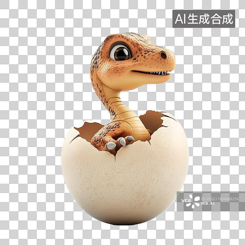 【AI数字艺术】恐龙破壳生命诞生卡通元素图片素材