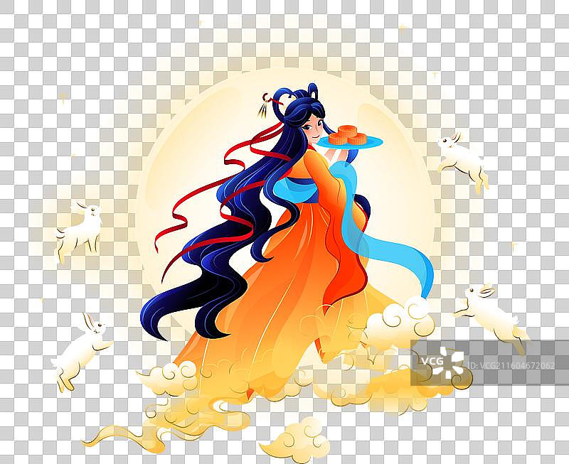 渐变色中秋节YouTube缩略图图片素材