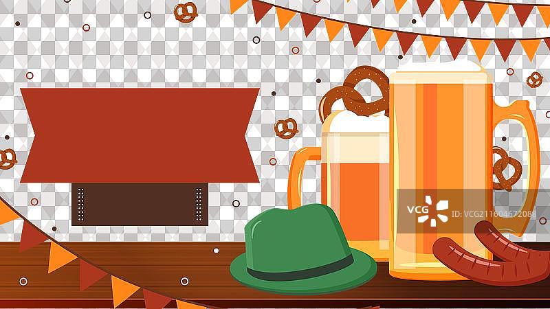 扁平化十月啤酒节YouTube缩略图图片素材