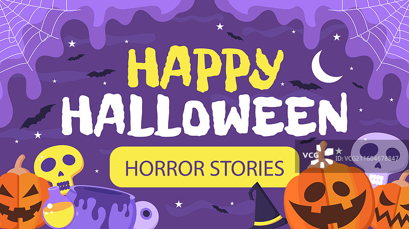 扁平化万圣节油管缩略图图片素材