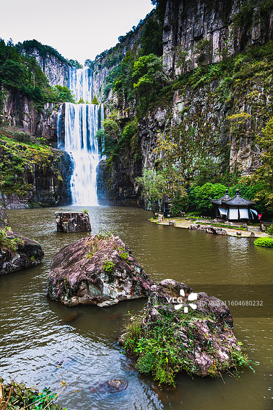 温州刘伯温故里百丈漈景区风景图片素材