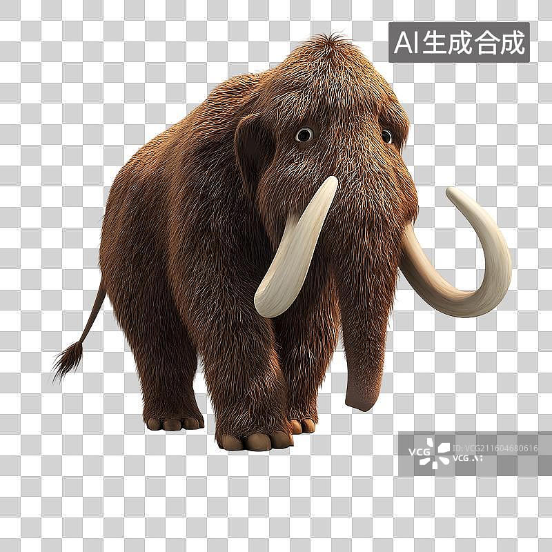 【AI数字艺术】卡通猛犸象史前生物元素图片素材