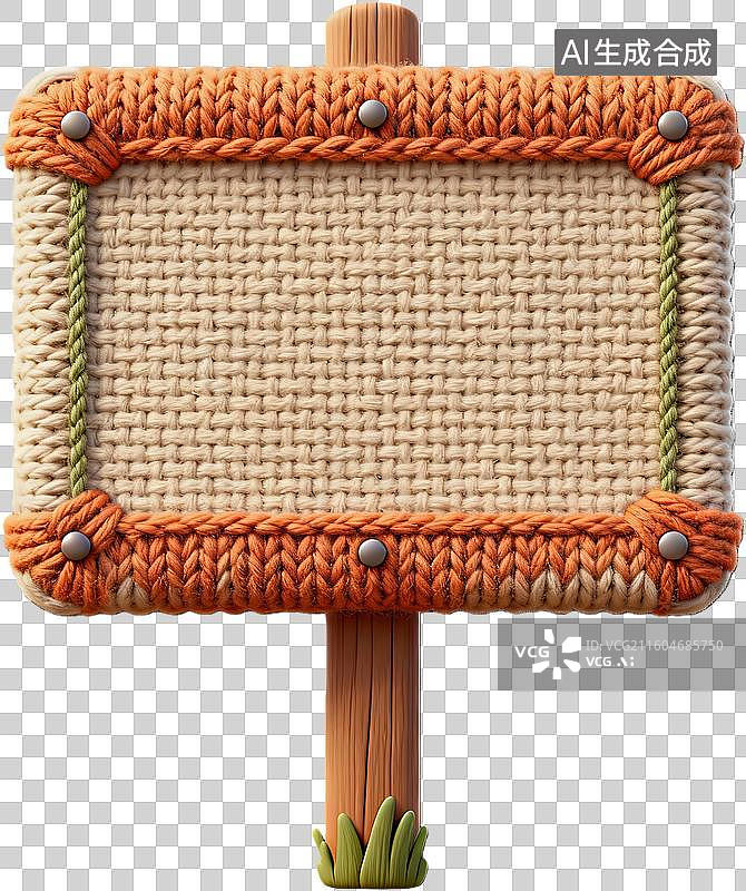 【AI数字艺术】编织纹理木质标牌设计图片素材