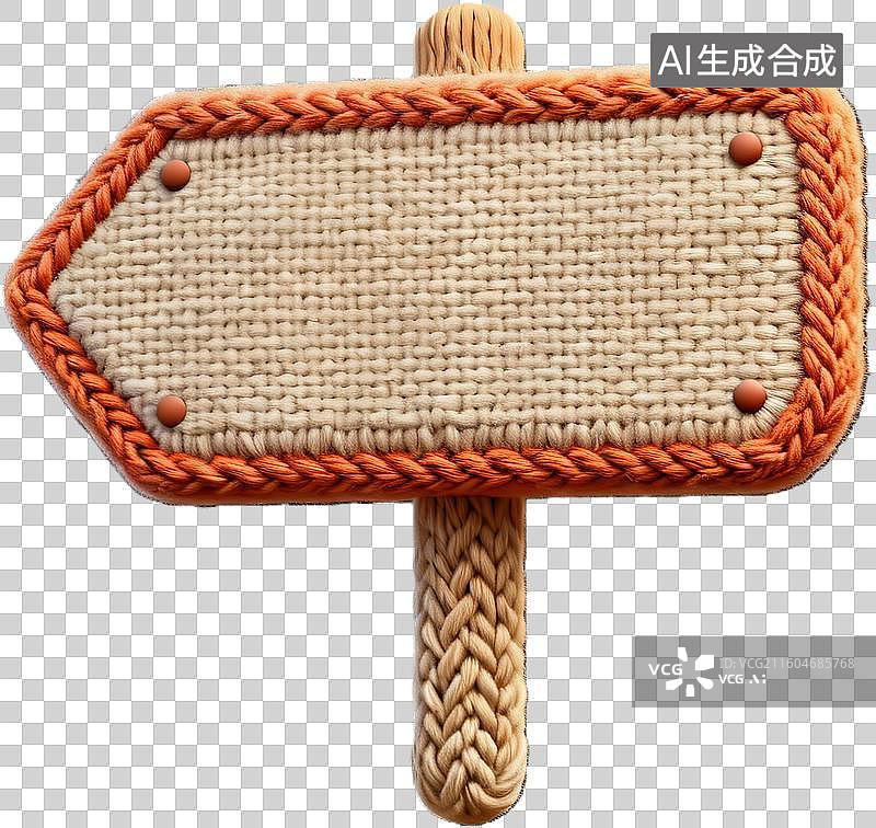 【AI数字艺术】手工编织箭头指示牌图片素材