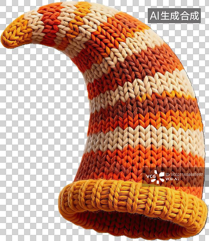 【AI数字艺术】多彩条纹针织帽特写图片素材