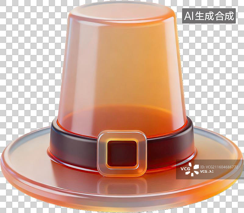 【AI数字艺术】橙色透明帽子造型设计图片素材