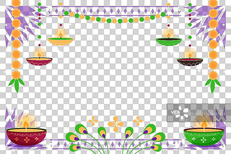 迪瓦节庆典的扁平化背景图片素材