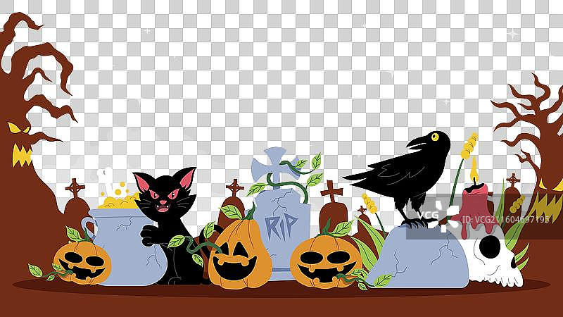 万圣节庆祝活动的YouTube缩略图图片素材