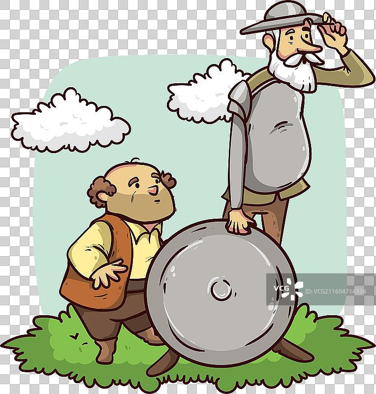 手绘堂吉诃德图片素材