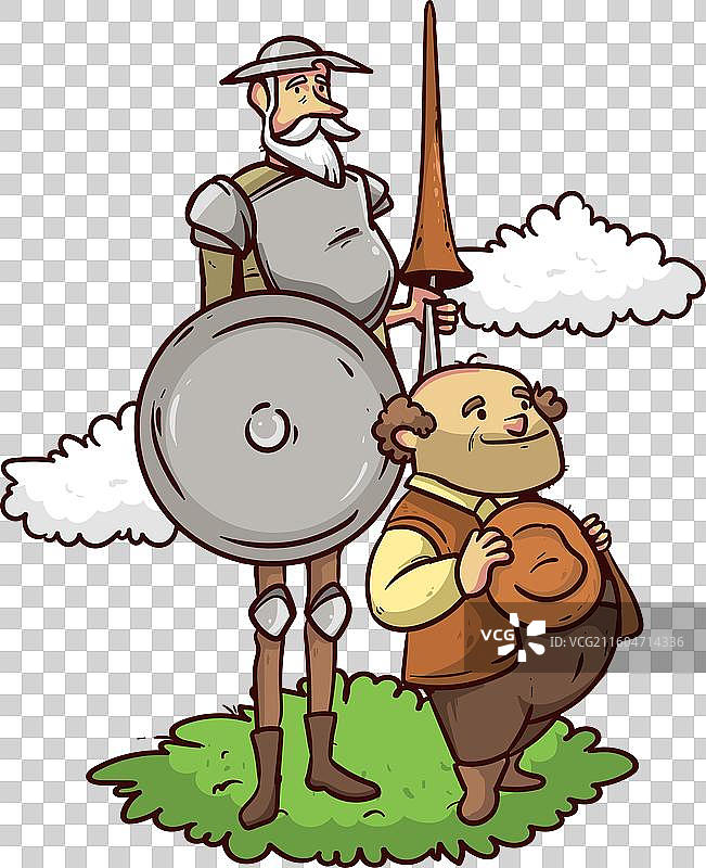 手绘唐吉诃德图片素材