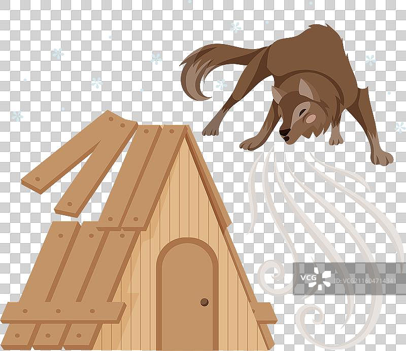 手绘三只小猪图片素材