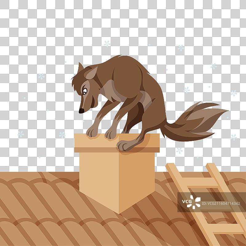 手绘三只小猪图片素材