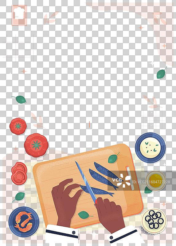 手绘厨师招聘海报模板图片素材