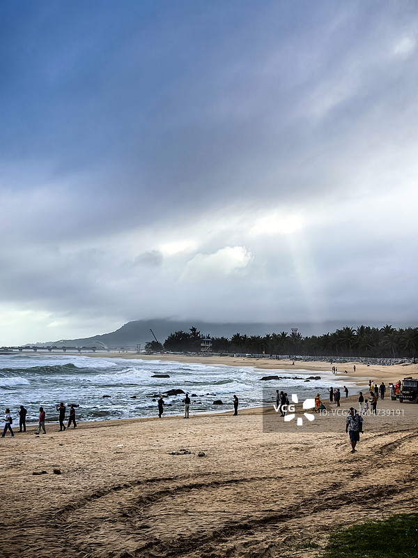 中国海南省万宁市日月湾景区，万宁日月湾海门石景区图片素材