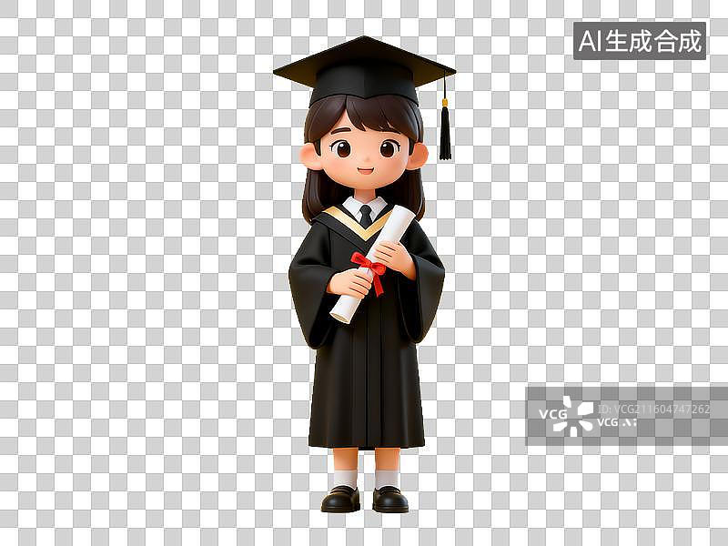 【AI数字艺术】3D 教育主题毕业学生学士帽证书免抠设计素材图片素材