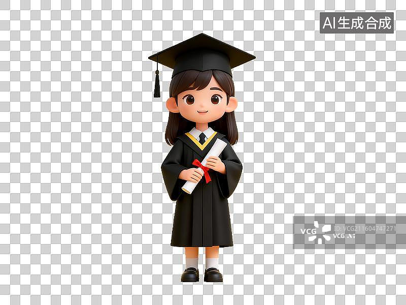 【AI数字艺术】3D 教育主题毕业学生学士帽证书免抠设计素材图片素材