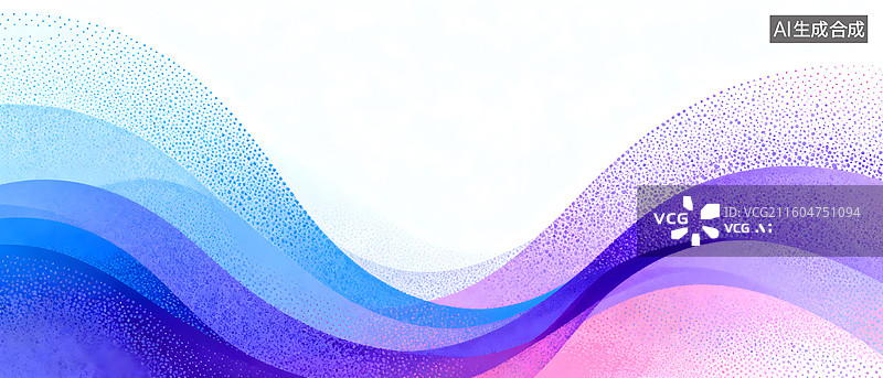 【AI数字艺术】蓝紫渐变波浪点阵抽象背景图片素材