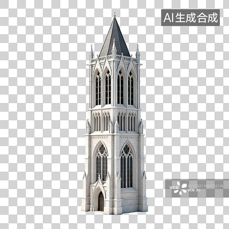 【AI数字艺术】哥特风格的教堂塔楼图片素材