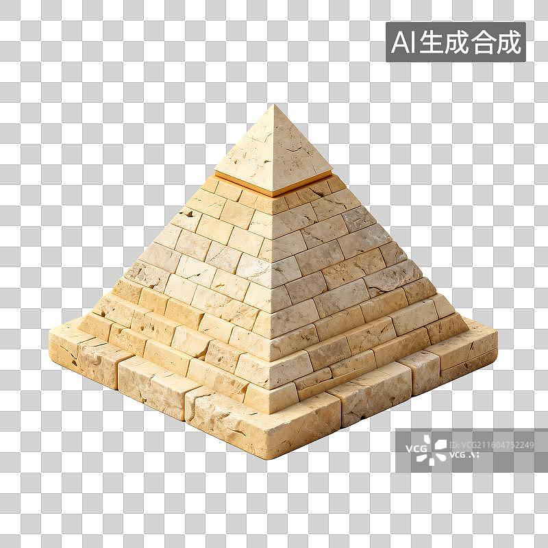 【AI数字艺术】古老的石砌金字塔结构图片素材