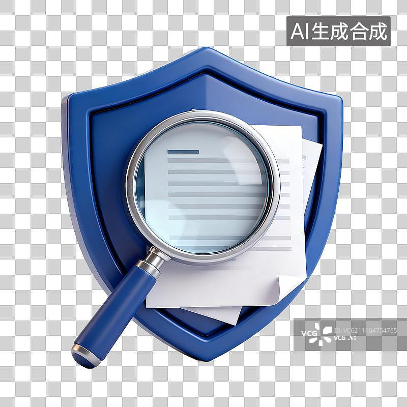 【AI数字艺术】安全盾牌下文件的检查图片素材