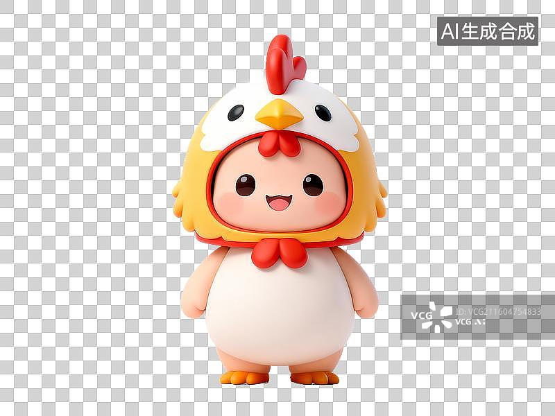 【AI数字艺术】3D 十二生肖鸡年可爱卡通小鸡免抠设计素材图片素材