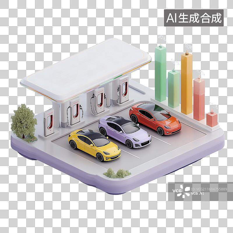 【AI数字艺术】智能充电站与电动汽车图片素材