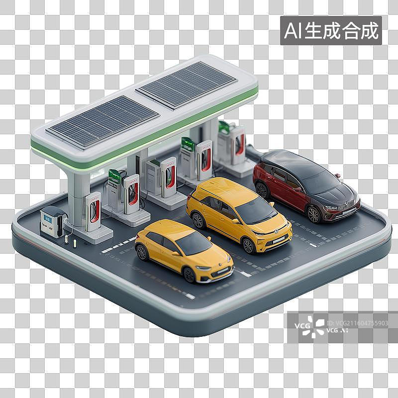 【AI数字艺术】智能充电站与电动汽车图片素材