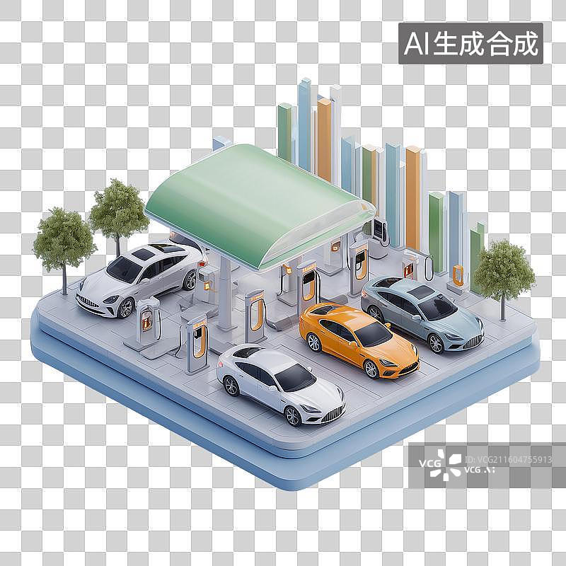 【AI数字艺术】智能充电站与电动汽车图片素材