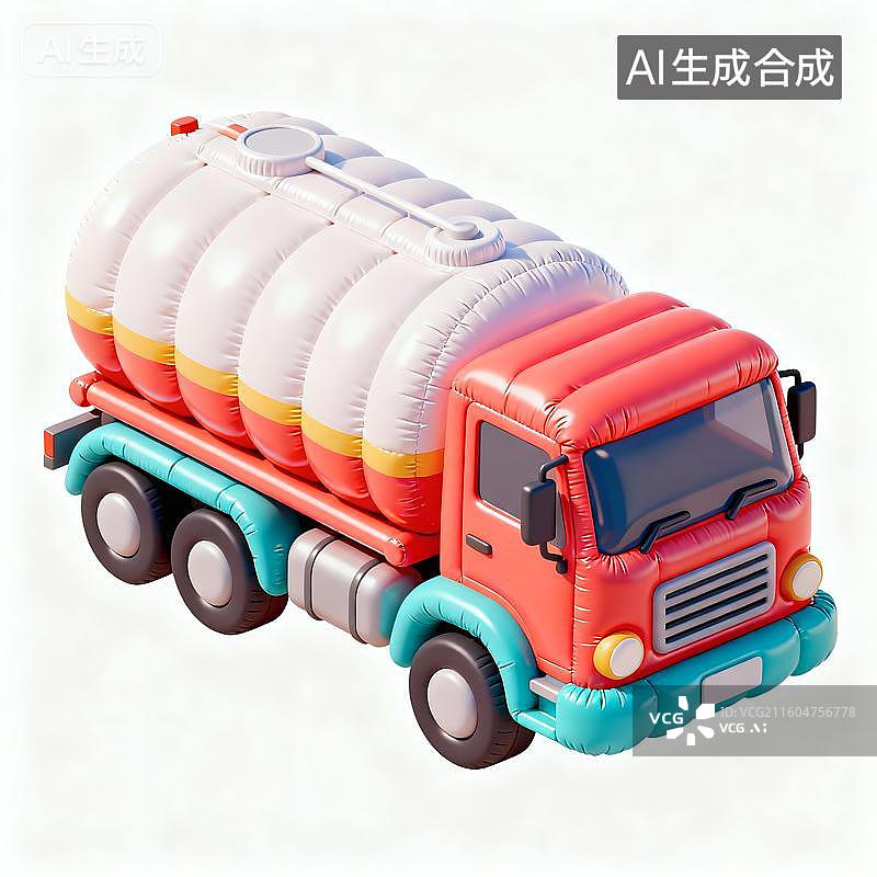 【AI数字艺术】油罐车插画图片素材