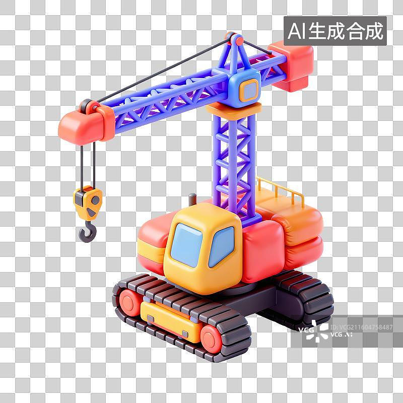【AI数字艺术】起重机插画图片素材