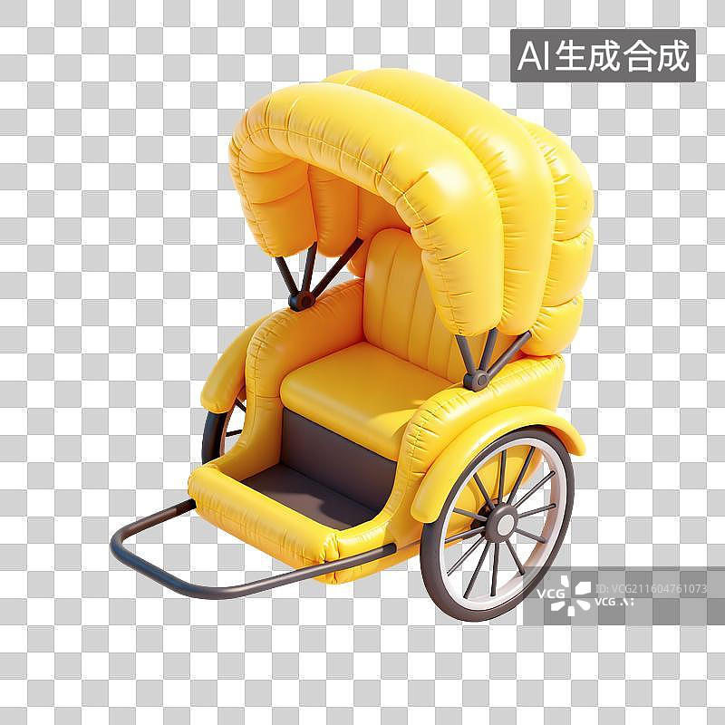 【AI数字艺术】黄包车插画图片素材