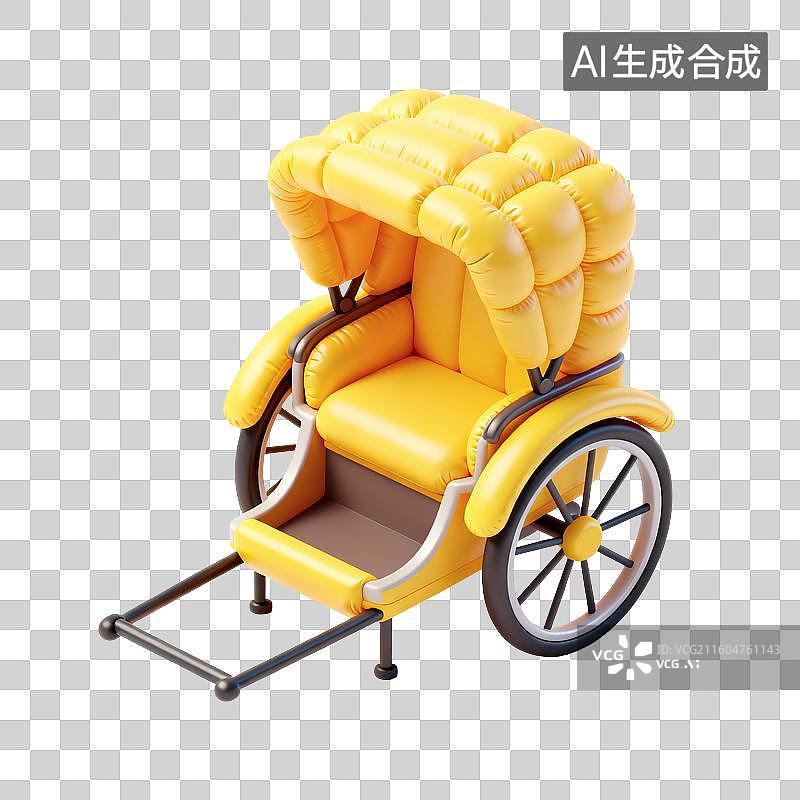 【AI数字艺术】黄包车插画图片素材