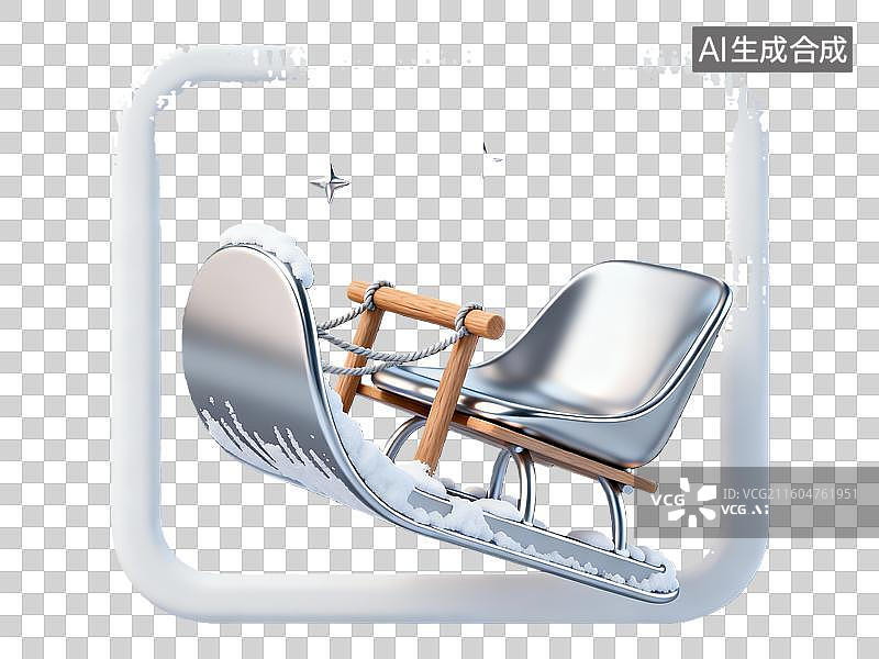 【AI数字艺术】3d卡通中国节日冰雪节雪橇元素图片素材