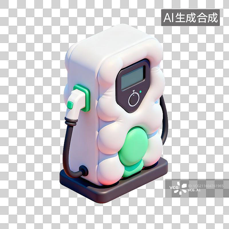 【AI数字艺术】电动车充电桩插画图片素材