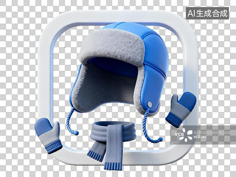 【AI数字艺术】3d卡通中国节日冰雪节防寒保暖衣物元素图片素材