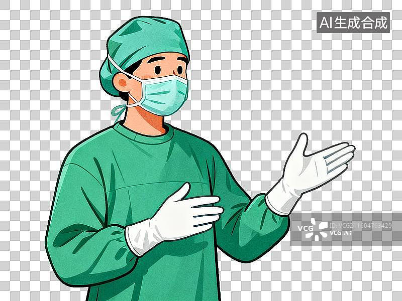 【AI数字艺术】3D 医疗健康医生手术服免抠设计素材图片素材