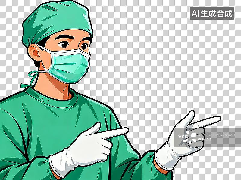 【AI数字艺术】3D 医疗健康医生手术服免抠设计素材图片素材