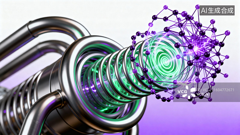 【AI数字艺术】先进科学设备与分子结构图片素材