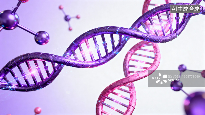 【AI数字艺术】探索双螺旋DNA分子的结构与功能图片素材