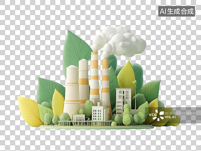 【AI数字艺术】生物质发电厂图片素材