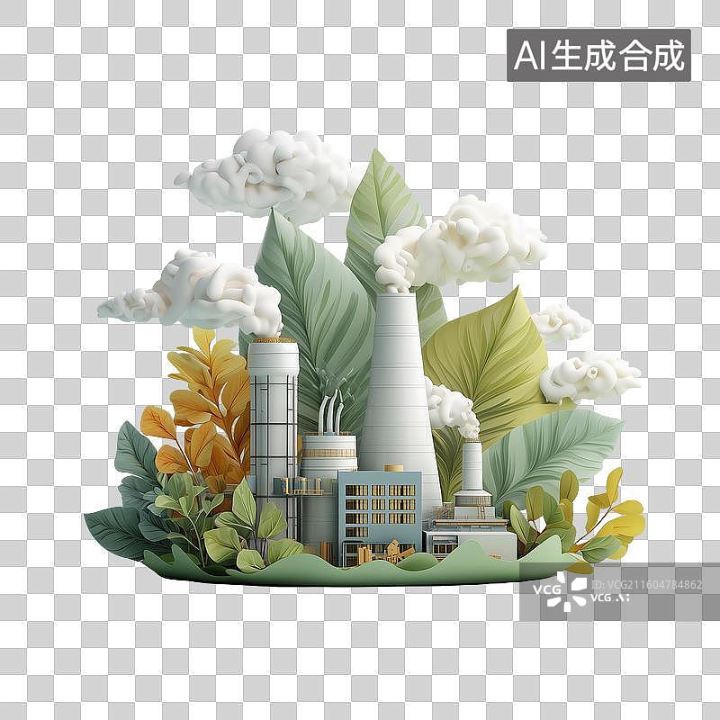 【AI数字艺术】生物质发电厂图片素材