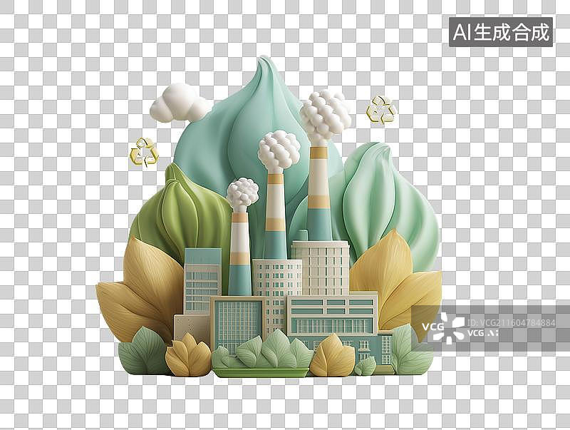 【AI数字艺术】生物质发电厂图片素材