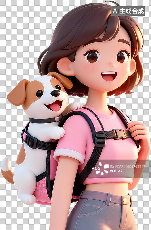 【AI数字艺术】卡通3D可爱的宠物经济宠物猫狗训练护理生活方式插画元素设计素材图片素材