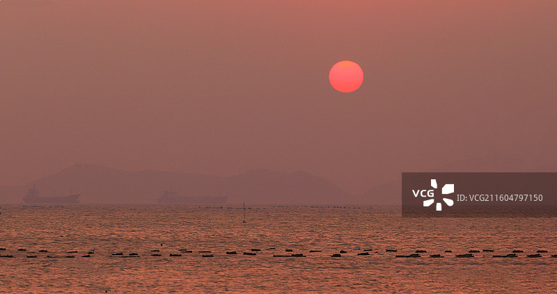 日出日落粉红太阳图片素材