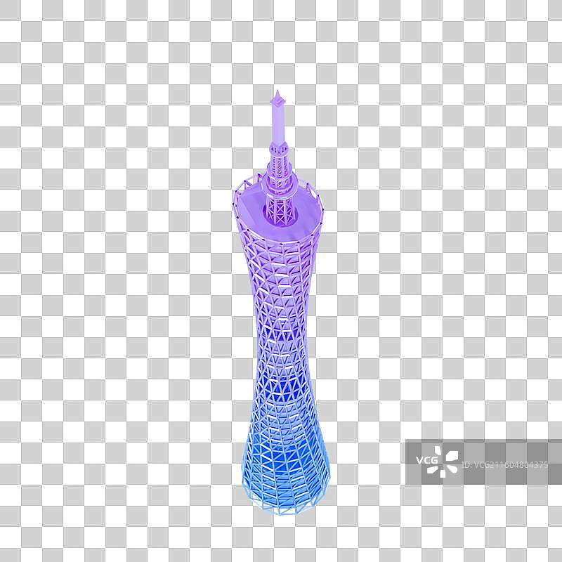 3D渲染的广州城市建筑广州塔图片素材