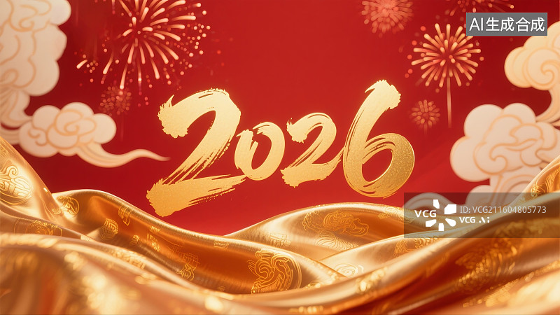 【AI数字艺术】几何生肖马（红金配色）,祥云元素,折纸/剪纸风格,国潮设计,生肖文化,文创设计素材,装饰,金色,动物图片素材