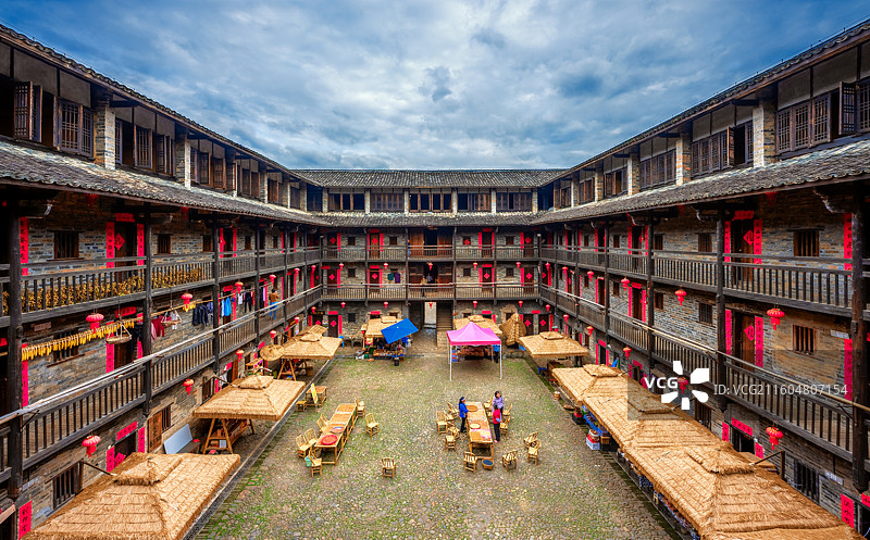 江西龙南县燕翼围客家围屋图片素材