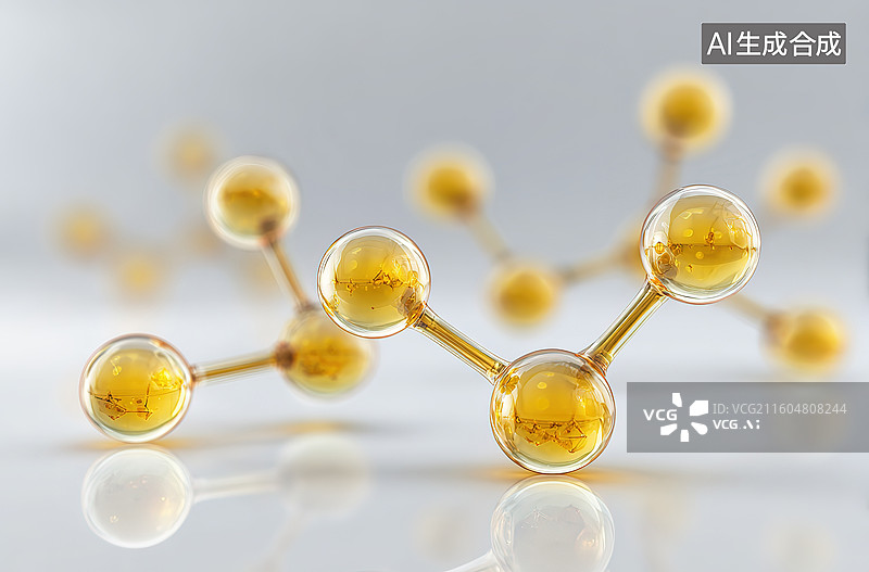 【AI数字艺术】分子结构模型展示图片素材