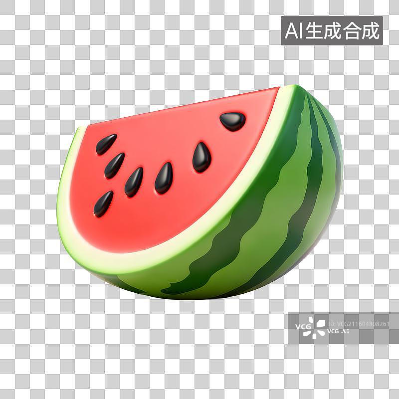 【AI数字艺术】一片新鲜多汁的西瓜切片图片素材